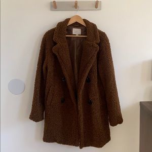 long fleece style coat